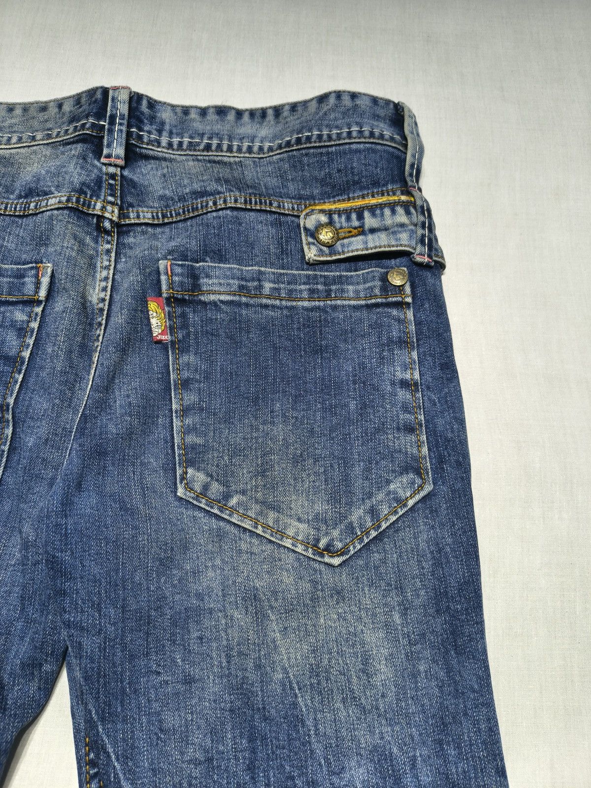 Japanese Brand INSANE KARAKURI STYLE EMBROIDERY JIZO JAPANESE JEANS (022) Size 36" / US 14 / IT 50 - 5 Thumbnail