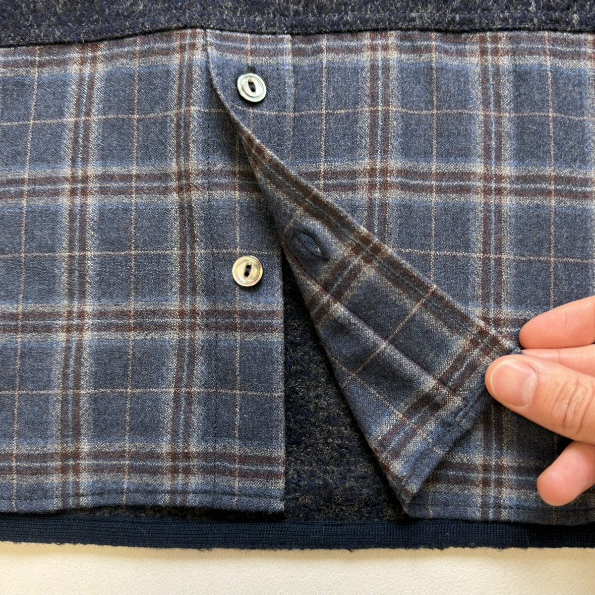 Comme des Garcons A/W 19 Hybrid Wool/Flannel Hem Sweater Size US M / EU 48-50 / 2 - 7 Thumbnail