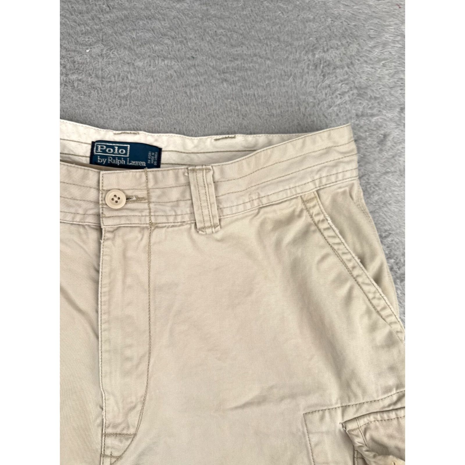 Polo Ralph Lauren Polo Ralph Lauren Cargo Shorts Men 35 Beige 100% Cotton Twill Zip 10in Inseam Mid Rise Regular Fit Boat American Designer Outdoor Casual Workwear Size US S / EU 44-46 / 1 - 5 Thumbnail