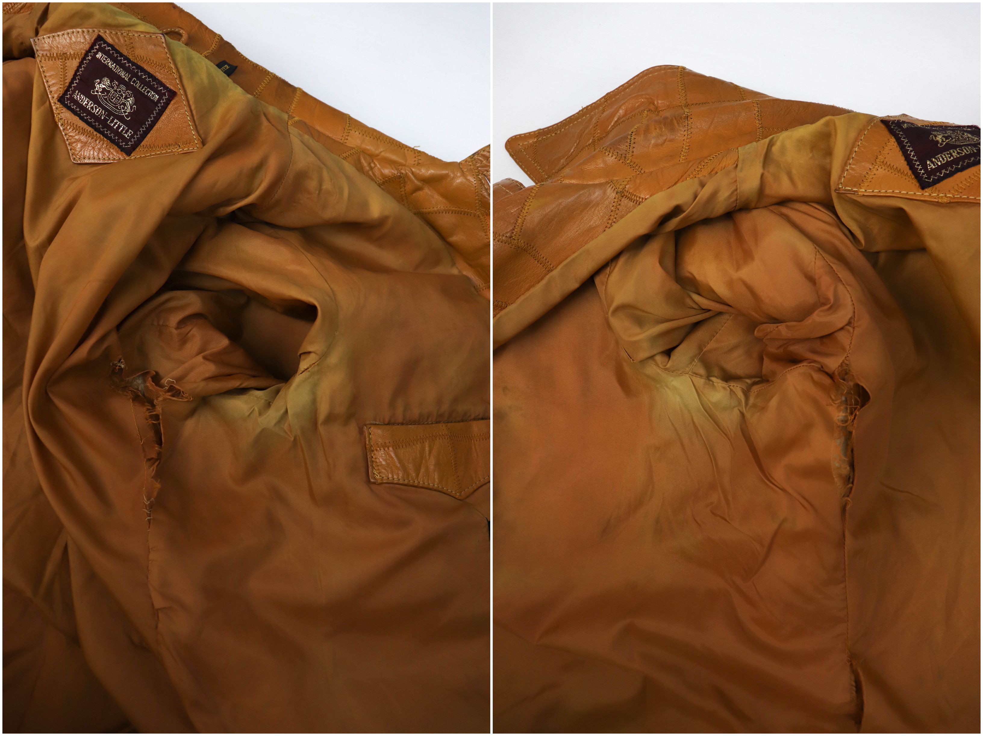 Vintage 70-80s Vintage Korean Caramel Tan Patchwork Leather Jacket Size US L / EU 52-54 / 3 - 23 Thumbnail