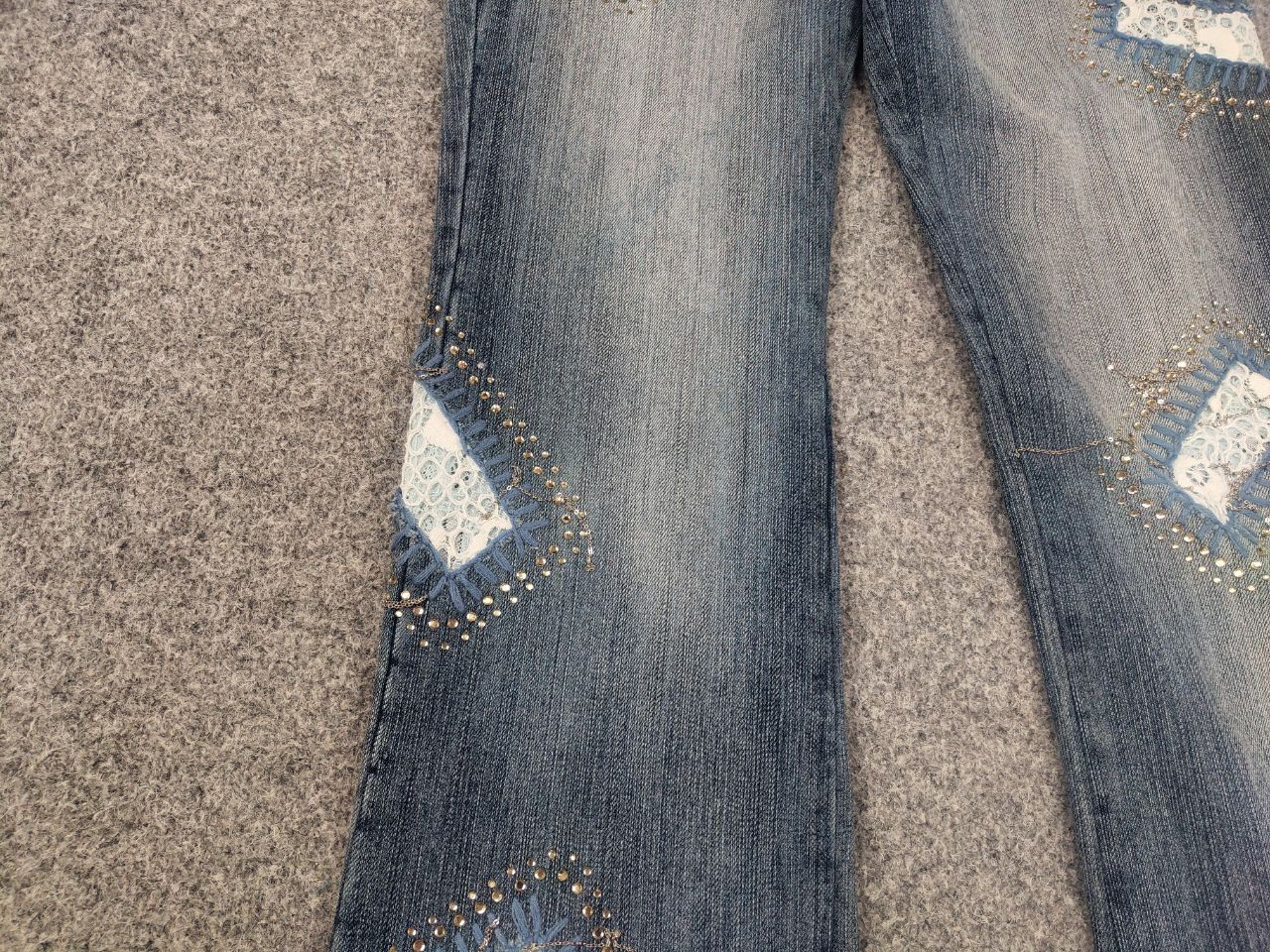 If Six Was Nine Rosa & Rose vintage Y2K Style Faded denim Flared Jeans LGB Size 28" / US 6 / IT 42 - 8 Thumbnail