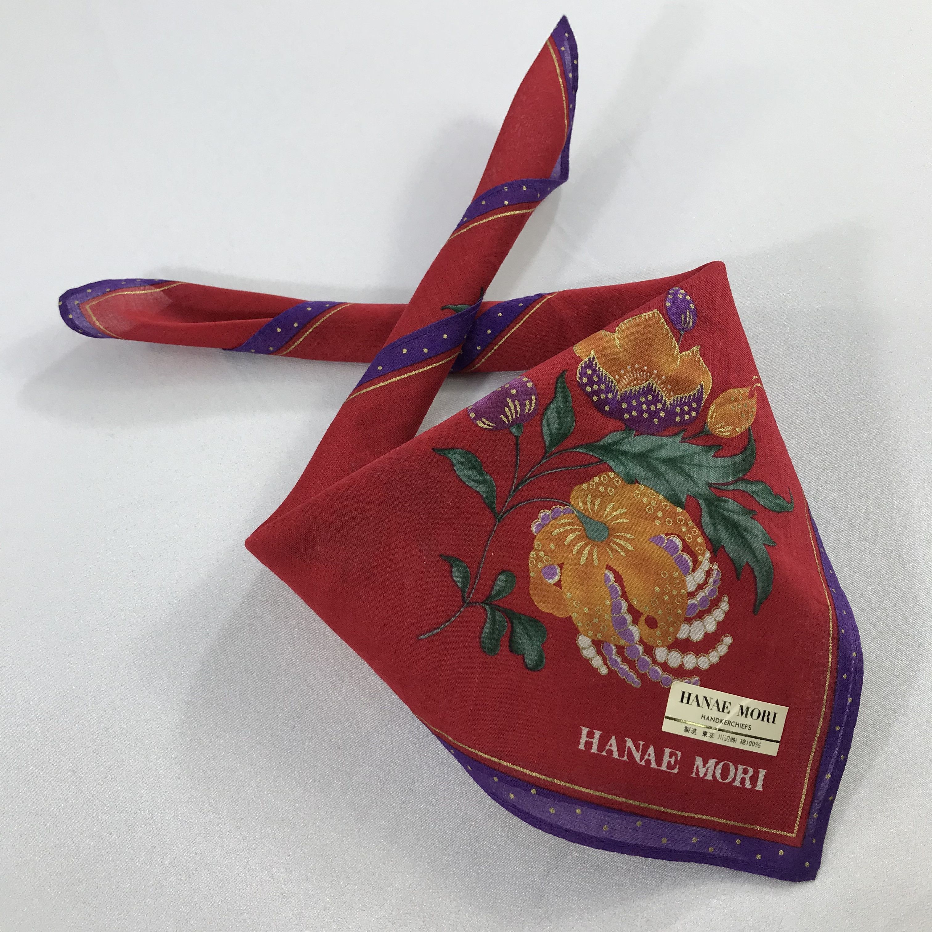 Hanae Mori × Vintage Hanae Mori Bandana / Handkerchief / Neckerchief - S2003 Size ONE SIZE - 4 Thumbnail