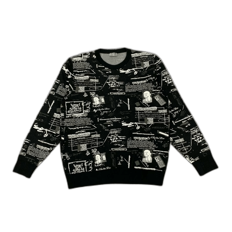 Dior Dior Black Graphic Knit Sweatshirt L Size-2505 Size US L / EU 52-54 / 3 - 1 Thumbnail