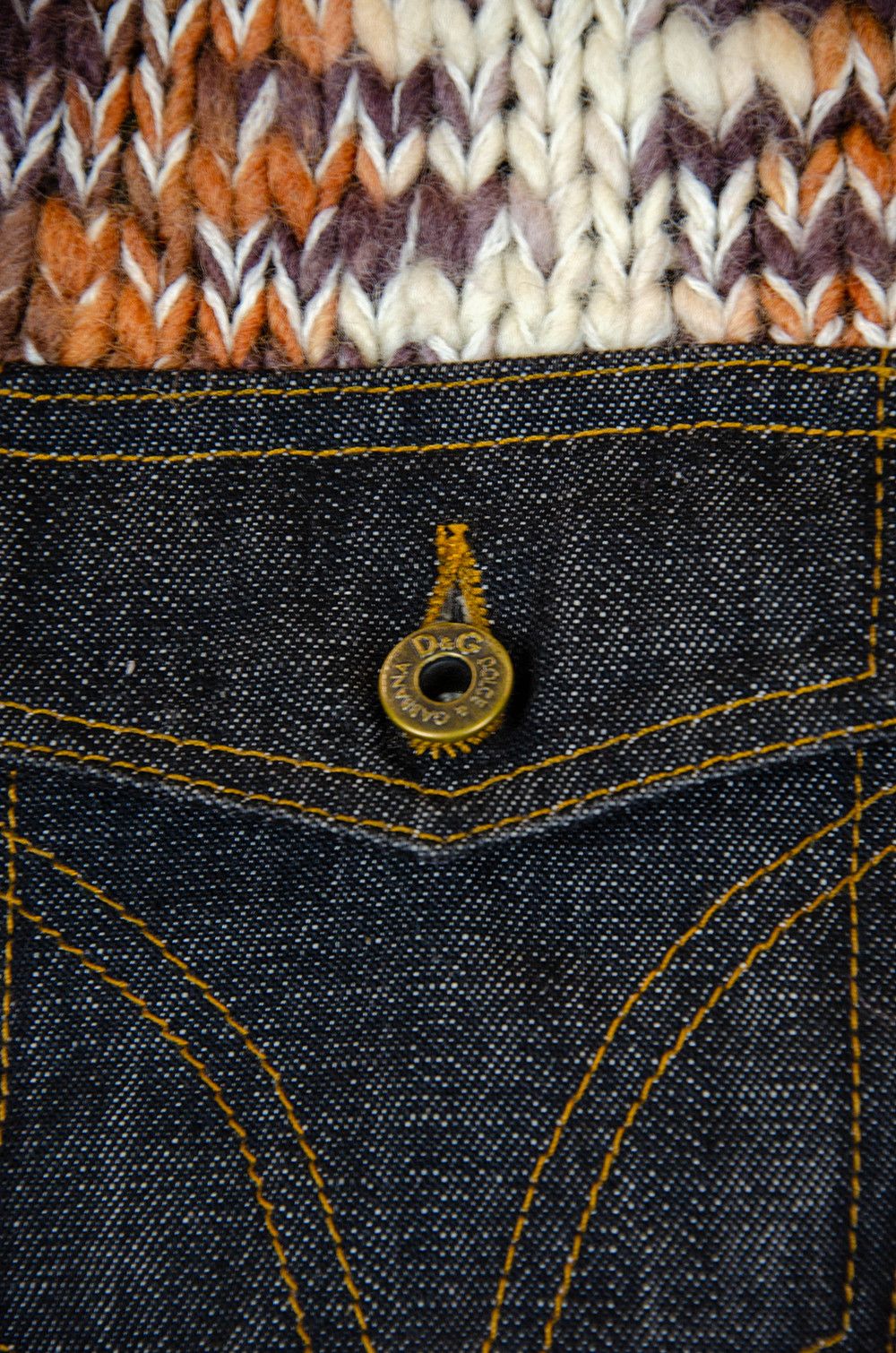 Dolce & Gabbana D&G Knit Denim Jacket – Size M (Made in Italy) Size M / US 6-8 / IT 42-44 - 8 Thumbnail