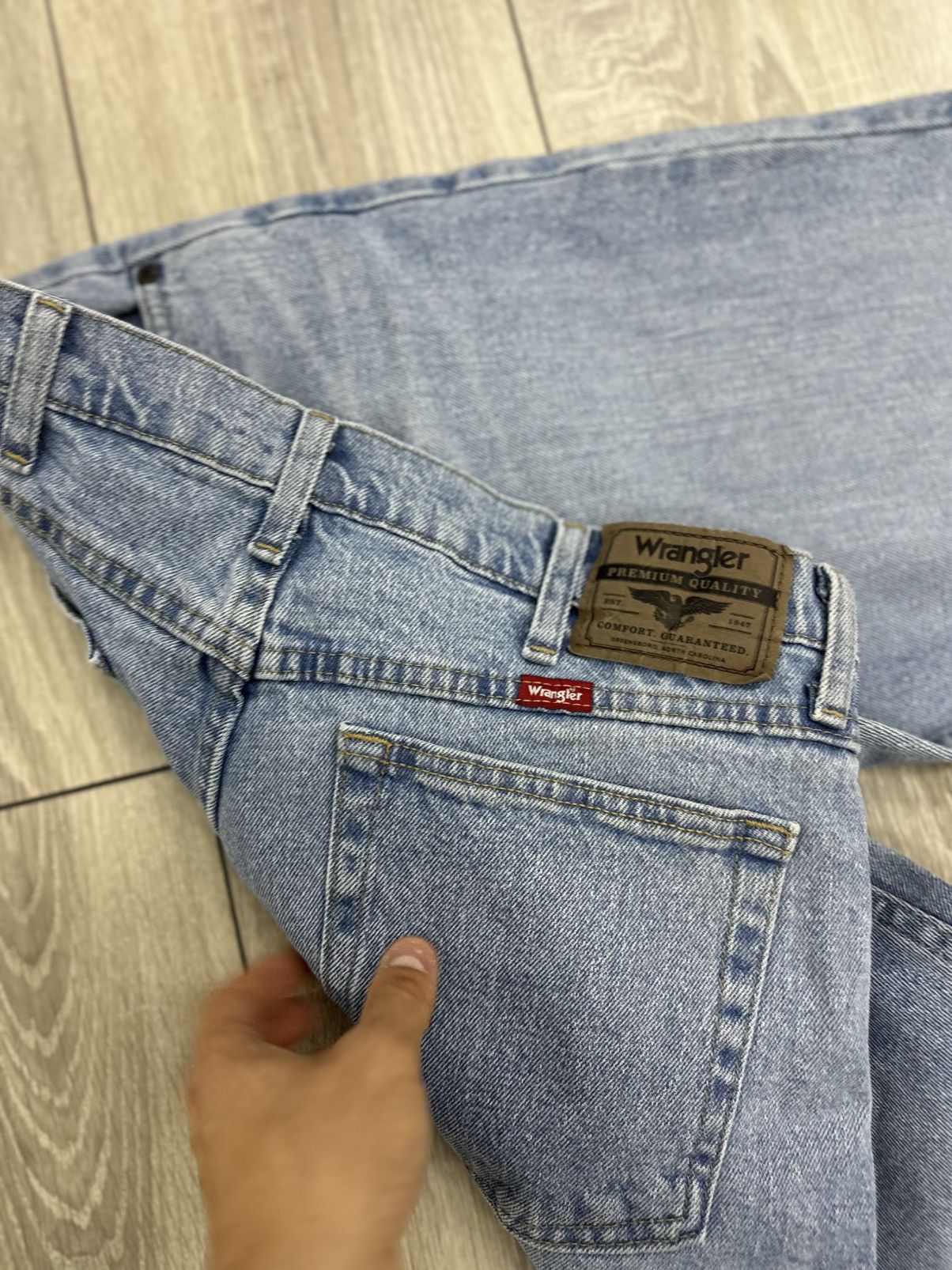 Jean Wrangler Vintage Denim Light Jeans 90s Size US 32 / EU 48 - 6 Thumbnail