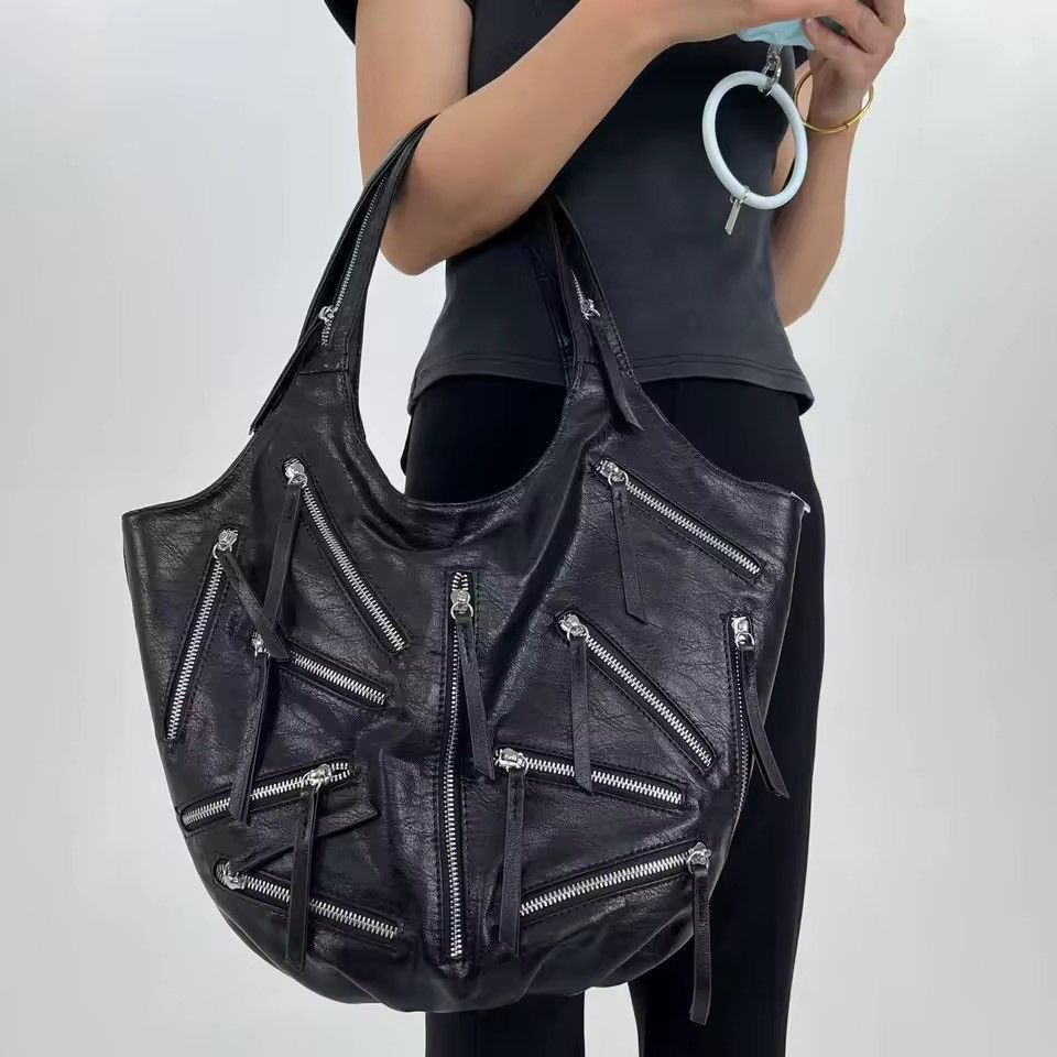 Other Streetwear Designer Zip Capacity PU Leather Shoulder Bag Size ONE SIZE - 2 Thumbnail