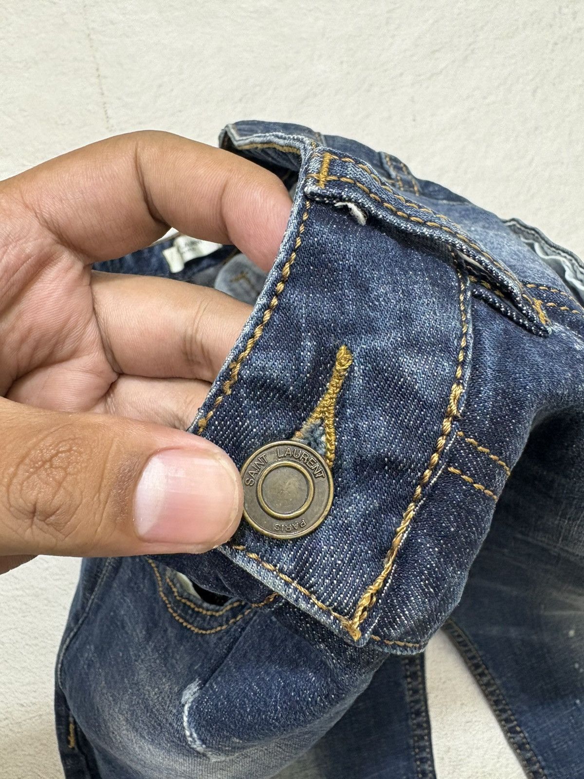 Saint Laurent Paris 2000s saint lauren paris distressed denim pants m Size US 31 - 7 Thumbnail