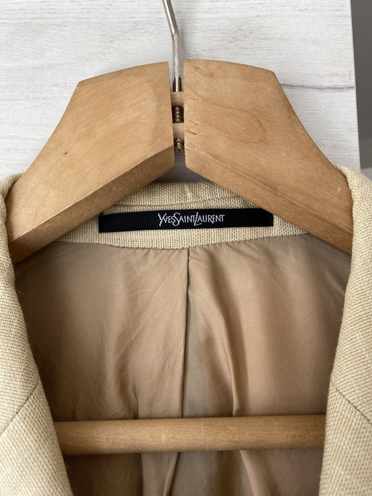 Yves Saint Laurent Vintage Yves Saint Laurent Pour Homme Beige Blazer – Luxury Size 44L - 2 Thumbnail