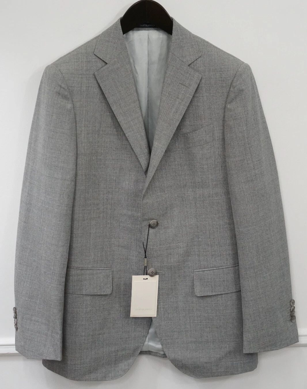 Suitsupply Men Suitsupply Blazer Lazio Wool Grey Vitale Barberis US44 Size 44R - 1 Thumbnail