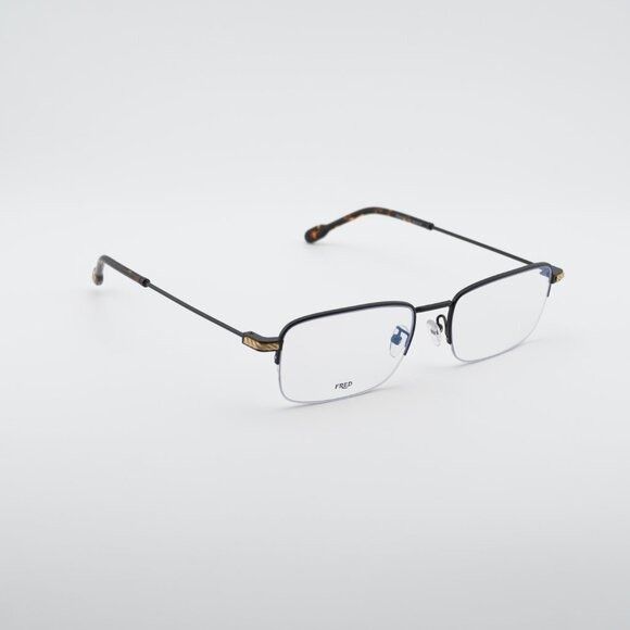 FRED Fred FG50007U 002 Eyeglasses Black 56mm Rectangle Frame Size ONE SIZE - 7 Thumbnail