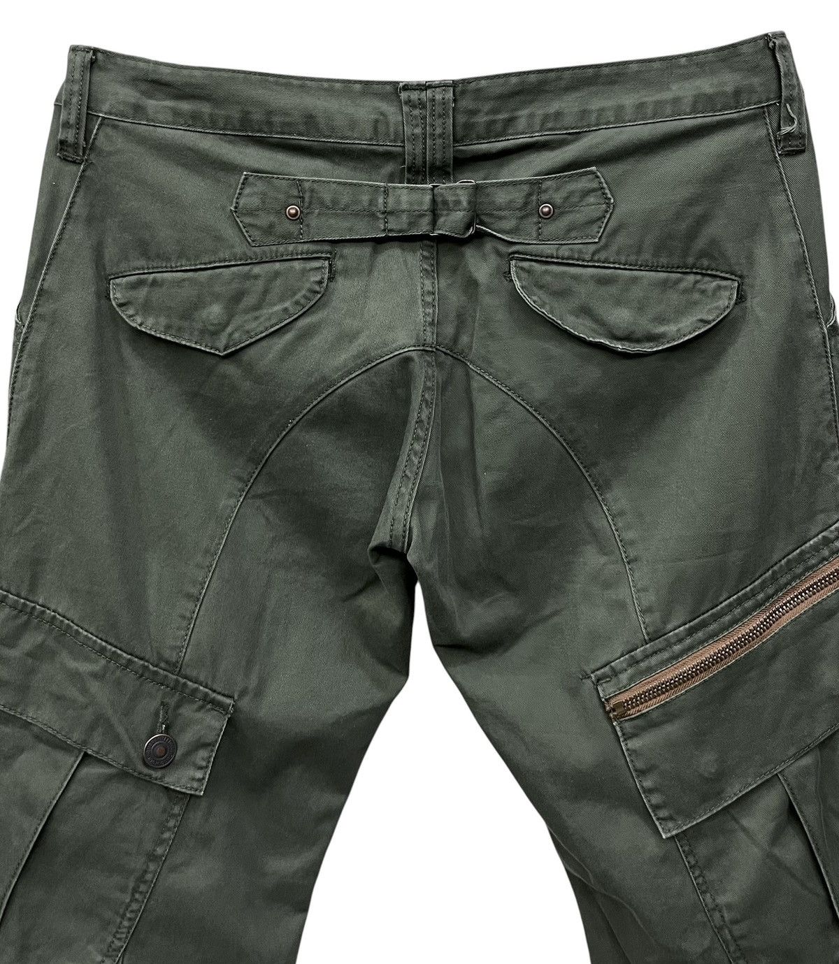 Japanese Brand Ultra Rare Dominate Green Army Big Slant Pocket Cargo Pants Size US 32 / EU 48 - 8 Thumbnail
