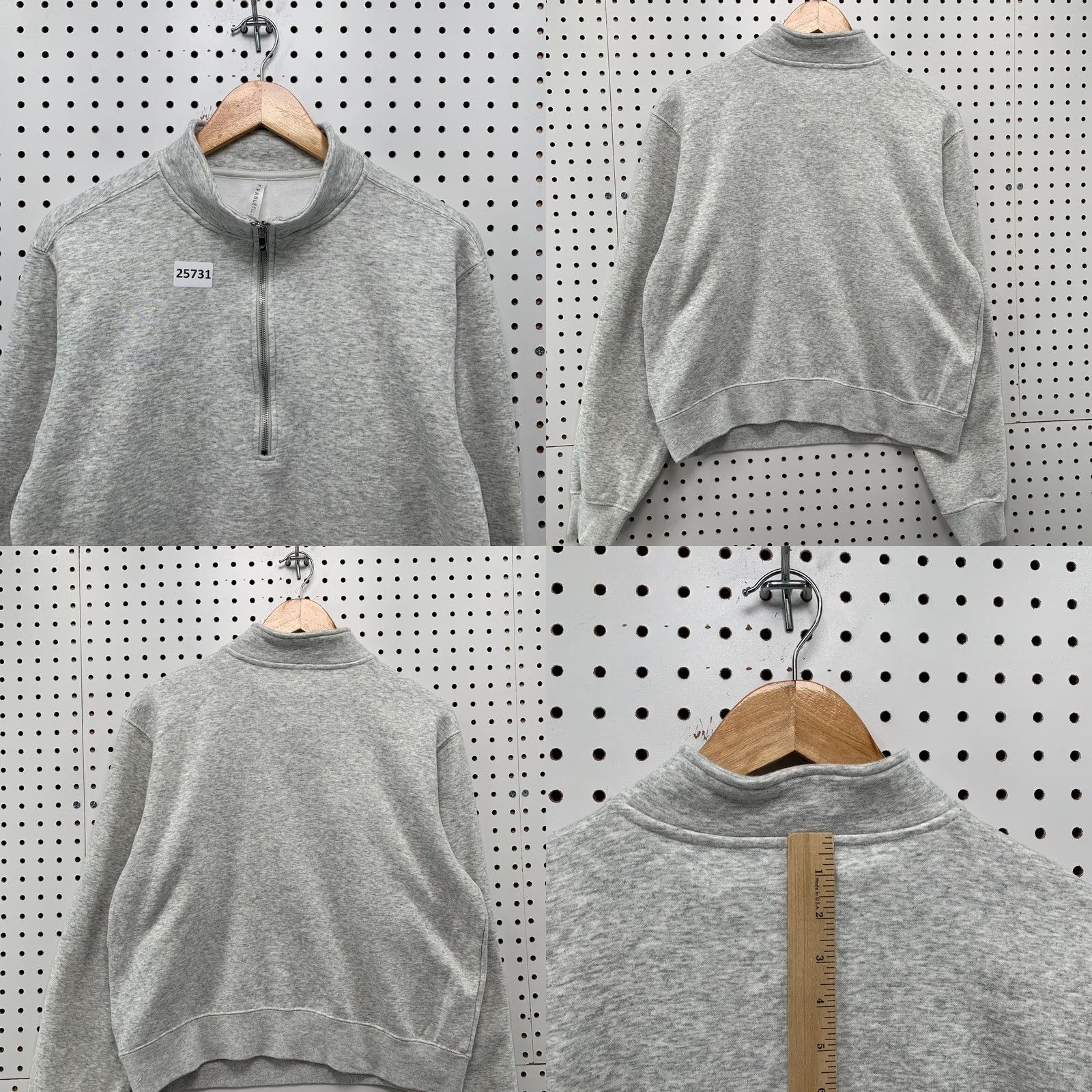 Fabletics Fabletics Pullover Sweatshirt Gray Womens Large Crop Long Sleeve 1/2 Zip Size L / US 10 / IT 46 - 8 Thumbnail