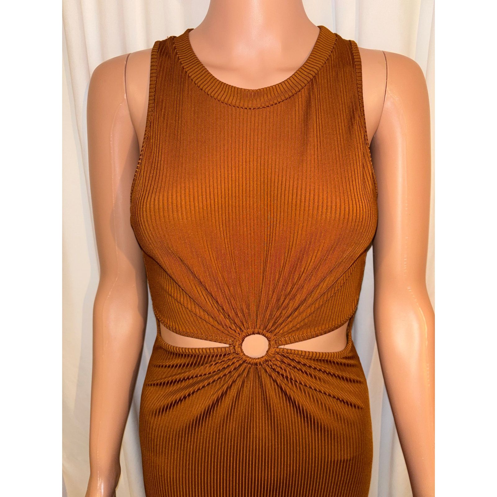 The Unbranded Brand Solid Cut-Out Detail Dress Size Large Petite Size XXS / US 00 / IT 34 - 3 Thumbnail