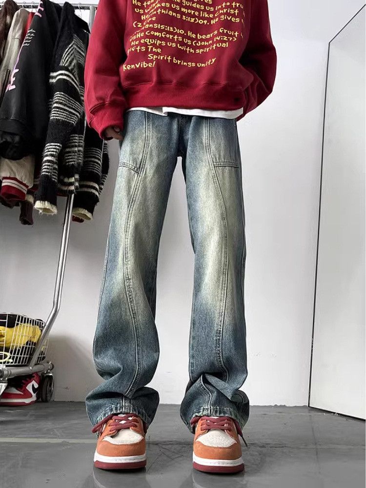 Japanese Brand Men's American-Style High-Street Paneled Flared Jeans Size US 32 / EU 48 - 2 Thumbnail