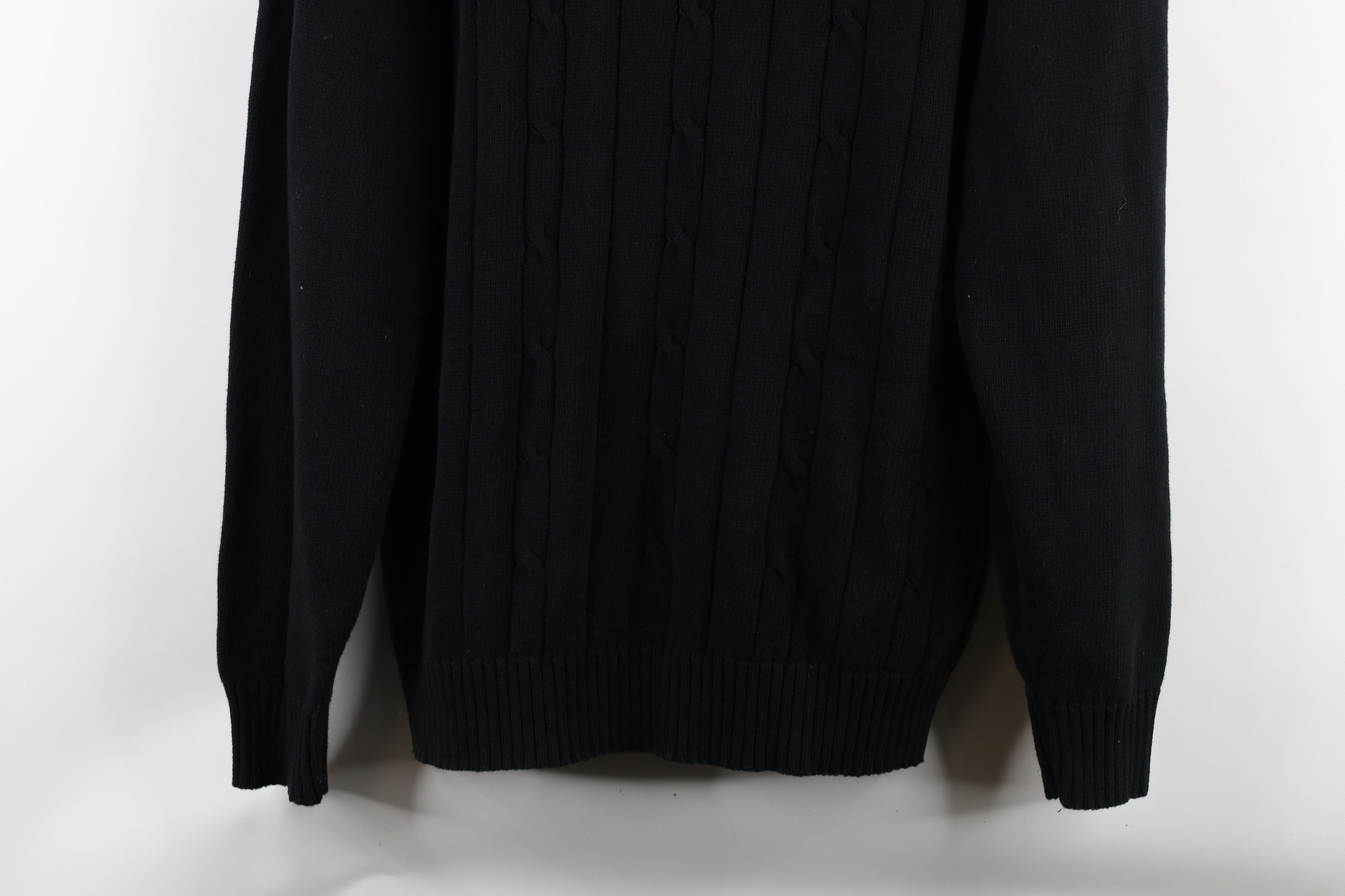 Vintage Vintage 90s Streetwear Cable Knit Crewneck Sweater Black Size US L / EU 52-54 / 3 - 3 Thumbnail