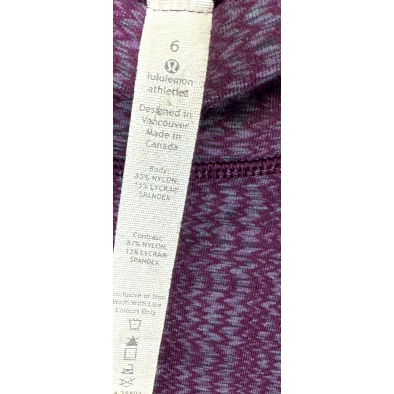 Lululemon Lululemon Crop Legging Size 6 Purple Run Gym Yoga Wide Waistband Logo Women Size 28" / US 6 / IT 42 - 4 Thumbnail