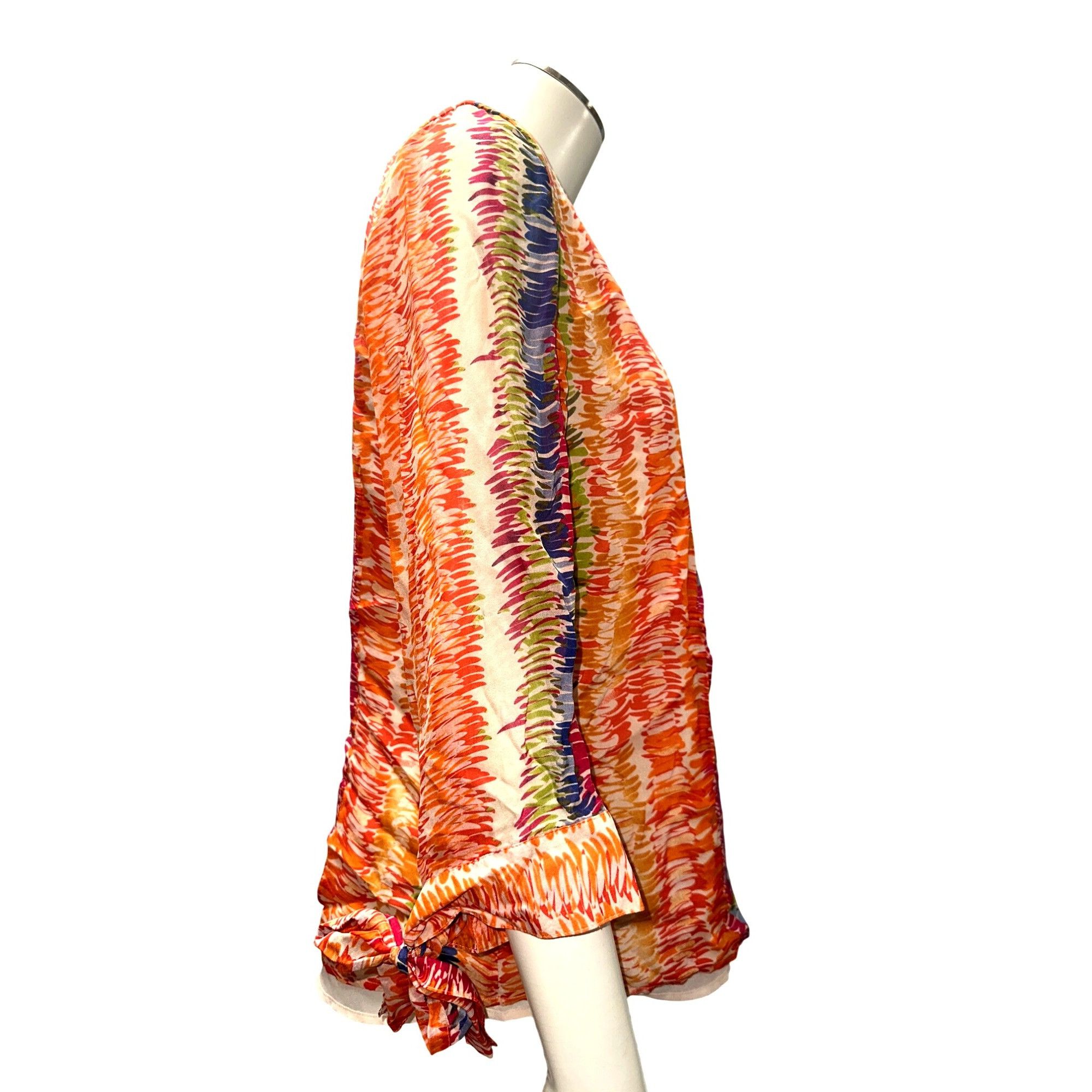 Coldwater Creek Coldwater Creek M Multicolor Silk Blouse V Neck Button Front Size M / US 6-8 / IT 42-44 - 5 Thumbnail