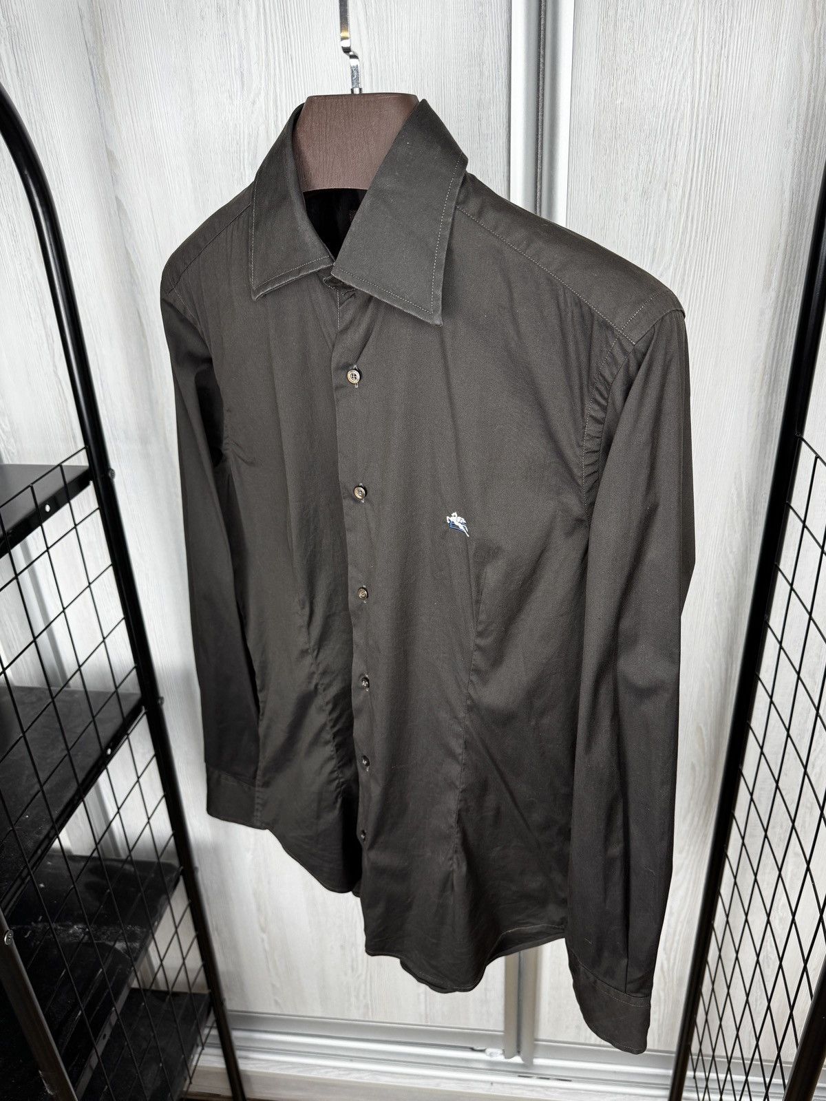 Etro ETRO Milano brown cotton blend basic plain shirt size 39 Size US M / EU 48-50 / 2 - 8 Thumbnail