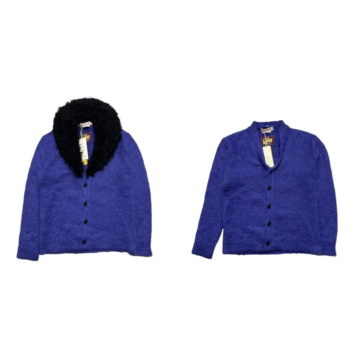 Marni New Marni Faux Fur-Trimmed Mohair Cardigan Size 48 Size US M / EU 48-50 / 2 - 1 Thumbnail