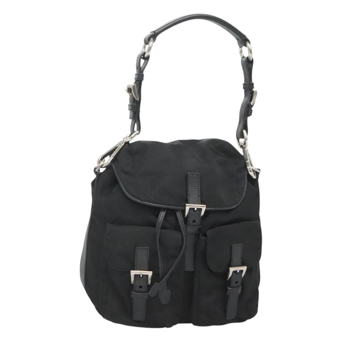 Prada Prada Double Pocket Drawstring Shoulder Bag Tessuto Size ONE SIZE - 1 Thumbnail