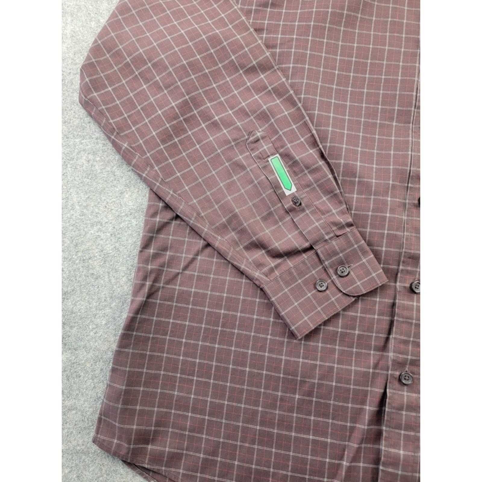 Nordstrom Nordstrom Shirt Mens Medium Maroon Plaid Button Down 100% Cotton Wrinkle Free Compact Mens Button-Up Shirt with Embroidered Accents, Regular Fit Size US M / EU 48-50 / 2 - 6 Thumbnail
