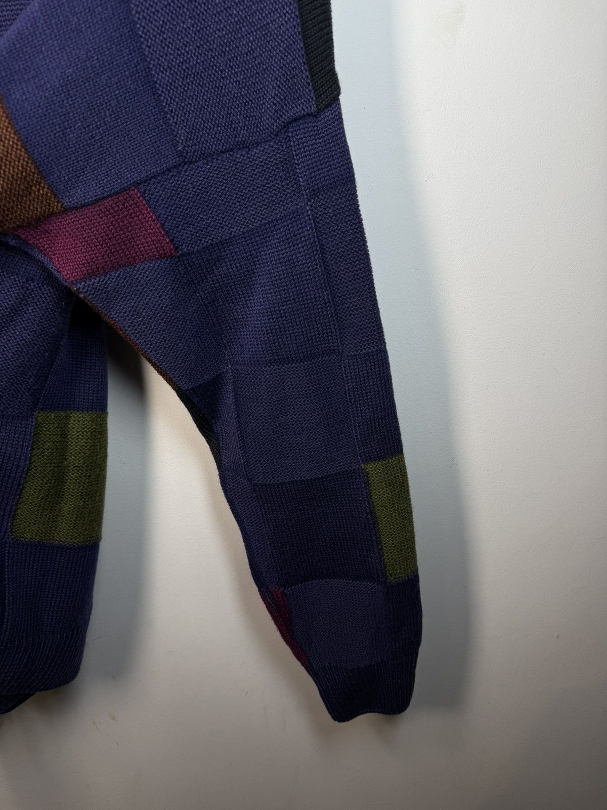 Yves Saint Laurent 🇮🇹 90s Wool YSL Sweater Knit Patchwork Saint Laurent Paris Size US L / EU 52-54 / 3 - 15 Thumbnail