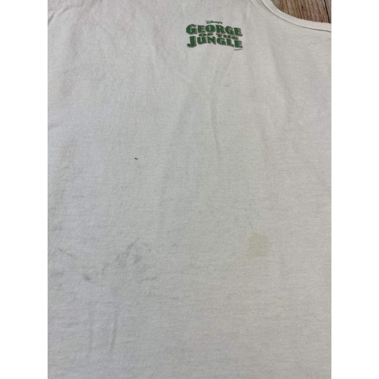 Anvil VINTAGE 90s White Muscle Tank Disney George of the Jungle Size Large Shirt Size US L / EU 52-54 / 3 - 3 Thumbnail