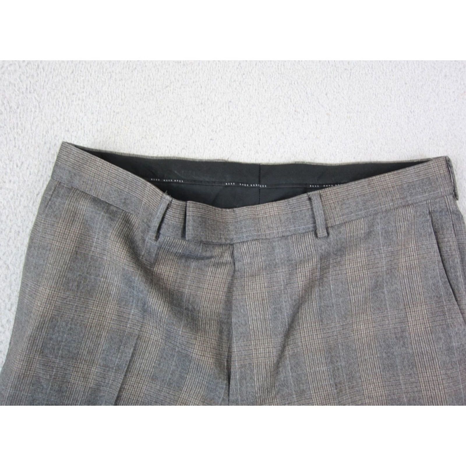 Vintage VINTAGE Rosselini Pants Mens 36 x 33 Brown Gray Check 100% Wool Trouser 80s 90s Size US 36 / EU 52 - 4 Thumbnail