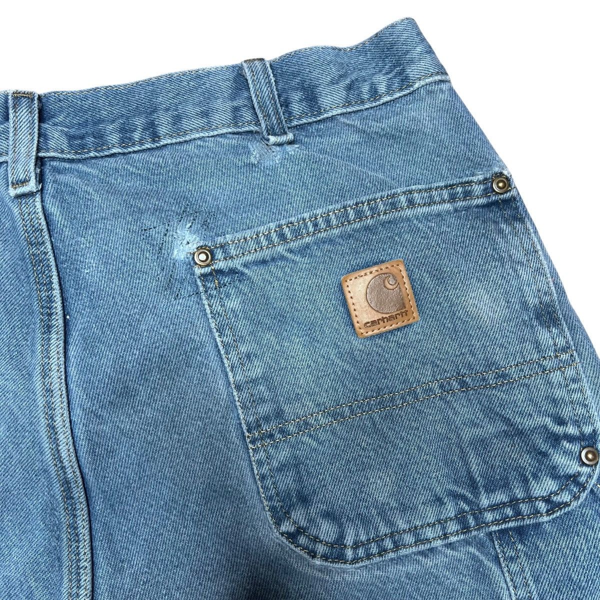 Carhartt 2000s Carhartt Denim Double Knee Carpenter Dungaree Pants Size US 35 - 15 Thumbnail