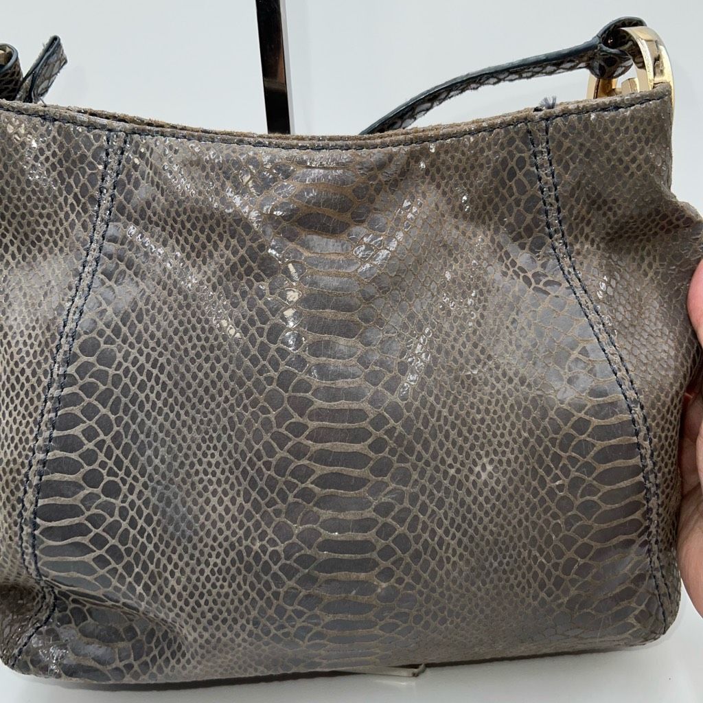 Michael Kors Michael Kors Snakeskin Embossed Suede MK Hardware Crossbody Bag Size ONE SIZE - 4 Thumbnail