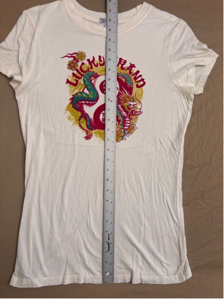 Lucky Brand Women's Lucky Brand T-shirt Size M White Dragon Graphic Size L / US 10 / IT 46 - 5 Thumbnail
