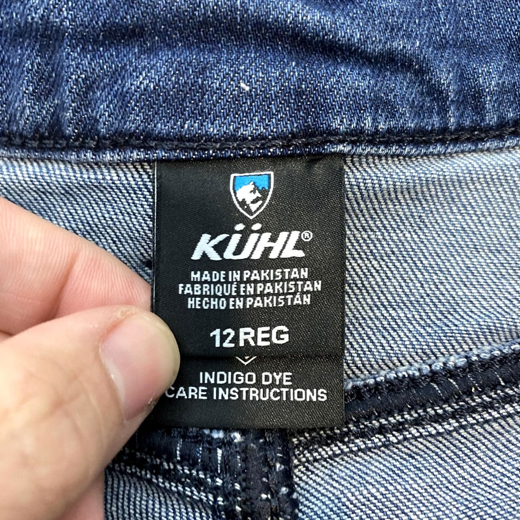 Vintage KÜHL Straight Jeans Womens 12 Blue Med Wash High Rise Regular Stretch Denim - Pre-Owned Vintage Size 34" / US 12 / IT 48 - 3 Thumbnail