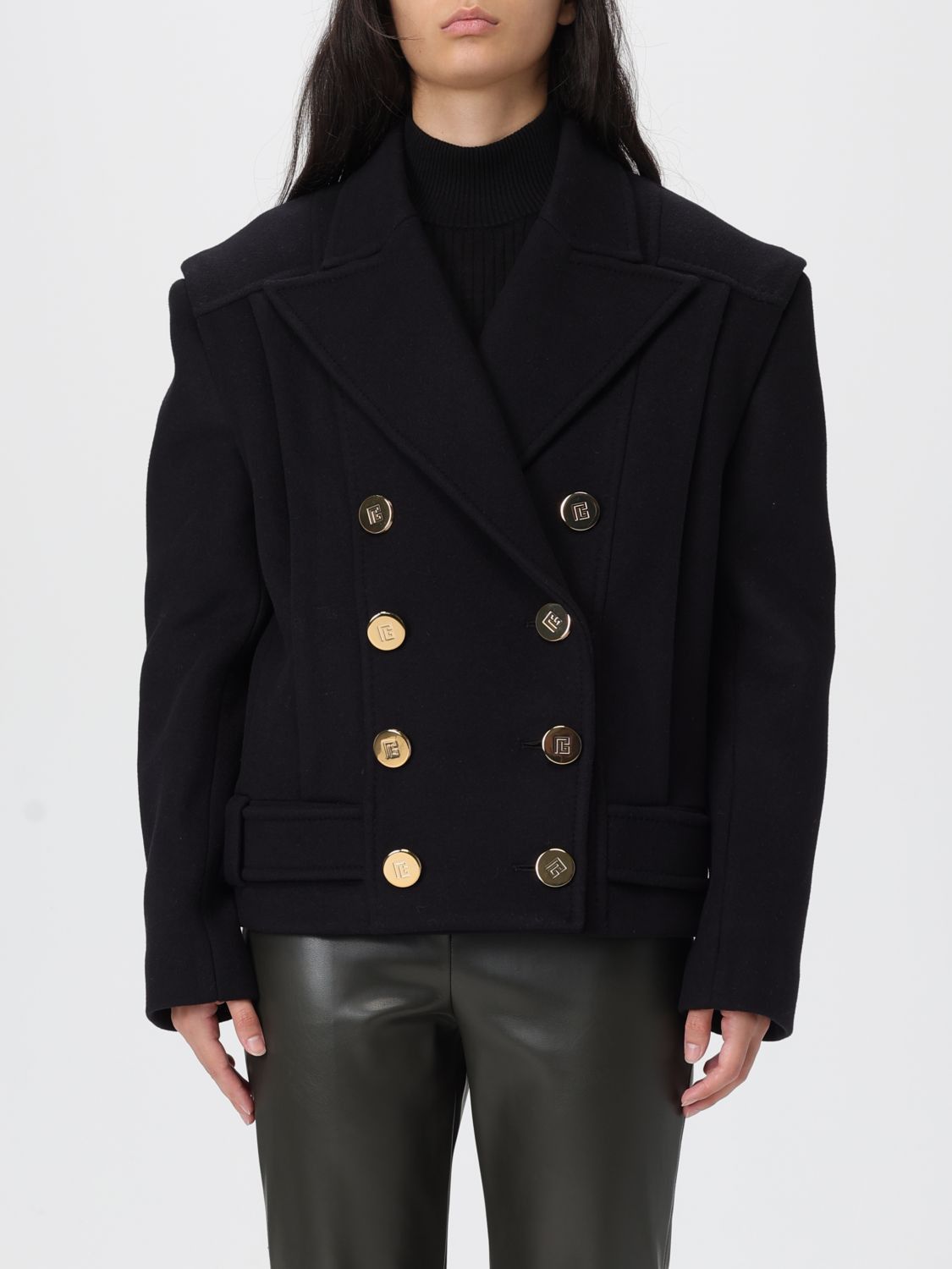 Balmain Trench Coat Woman Black
