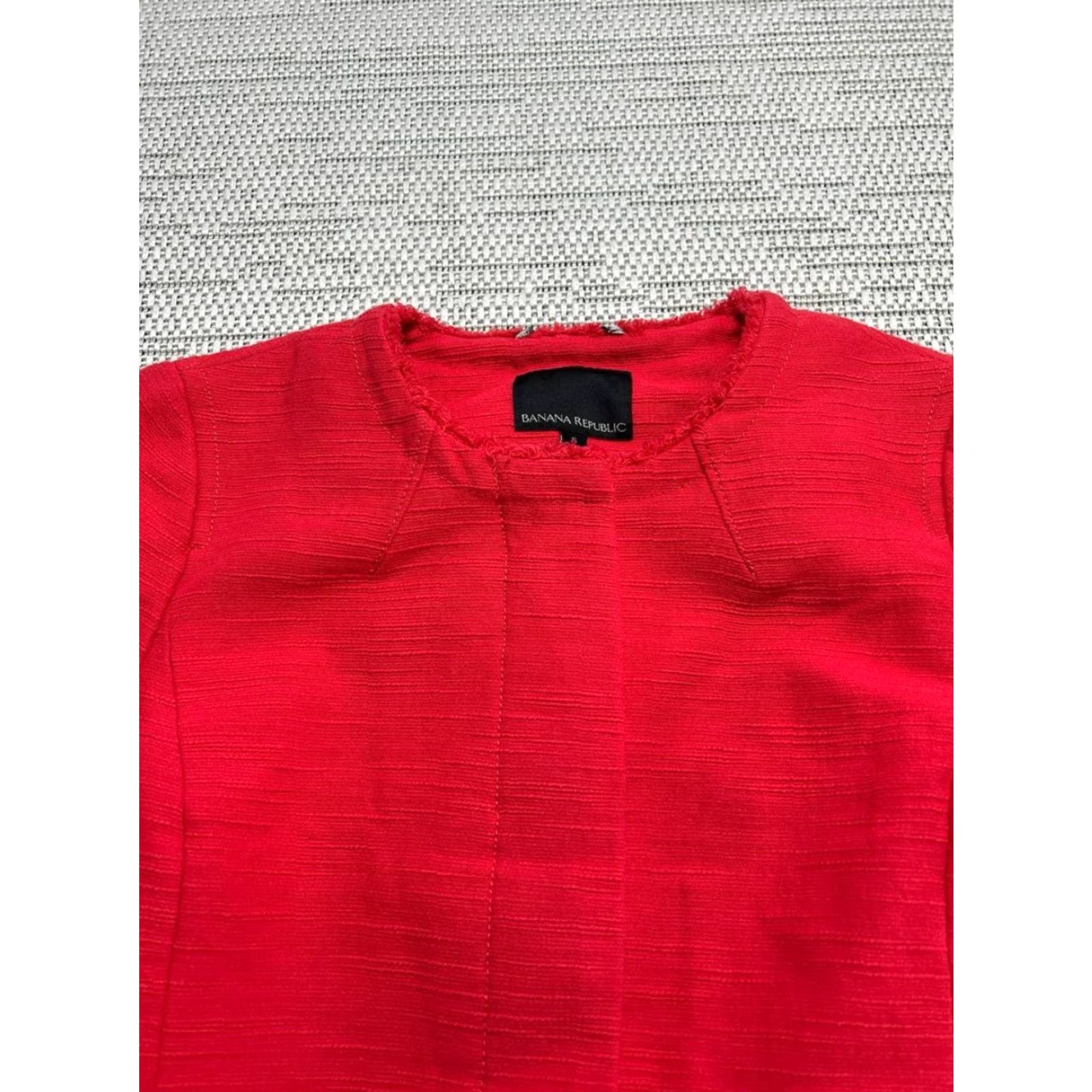 Banana Republic Banana Republic Coat Womens Small Red Textured Cotton Blend Belted Waist New Coat Special? Size S / US 4 / IT 40 - 3 Thumbnail