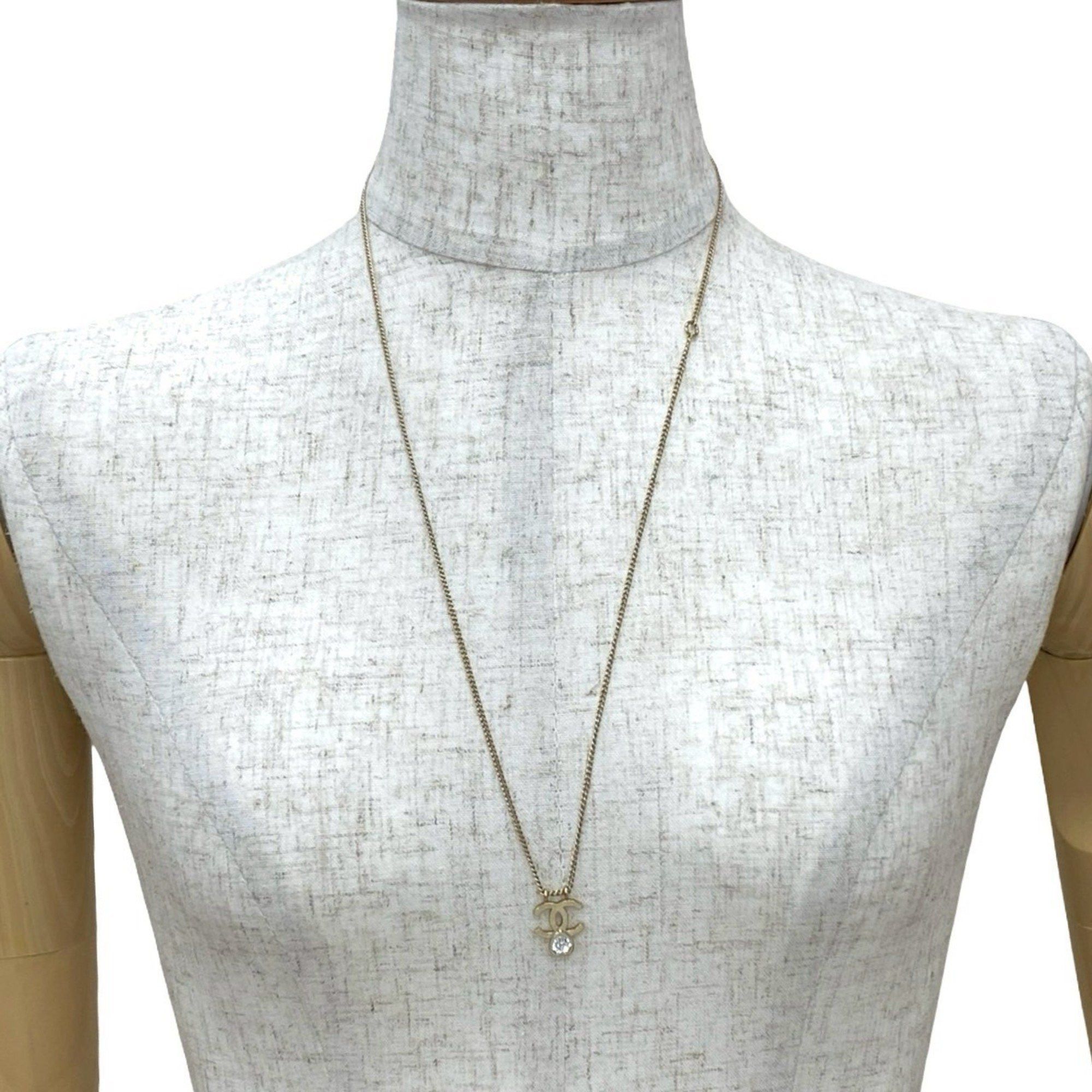 Chanel CHANEL Coco Mark Motif GP Chain Necklace Pendant Choker Gold 72508 Size ONE SIZE - 1 Thumbnail