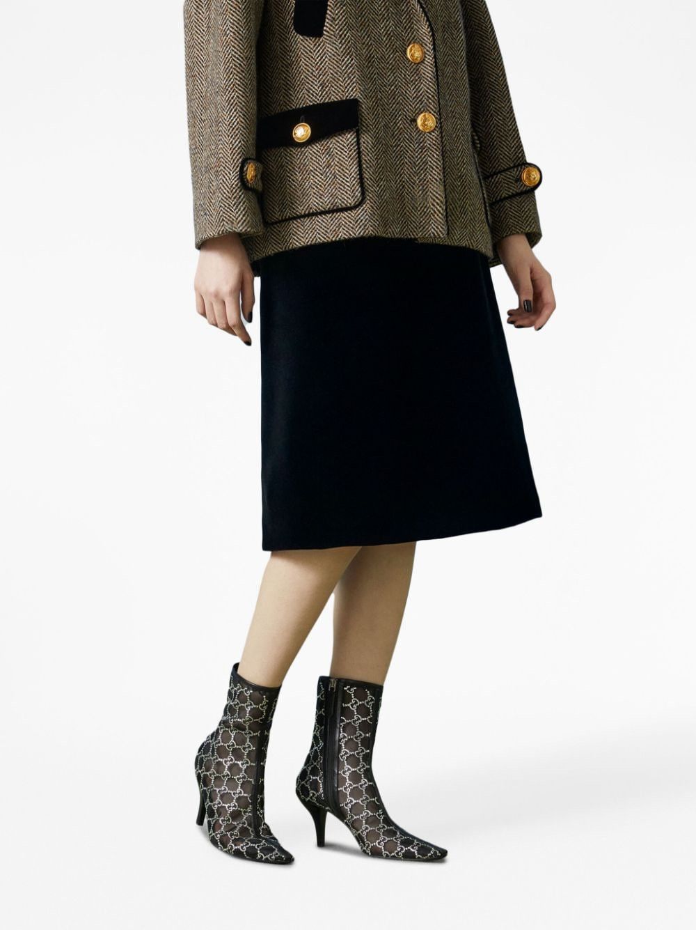 Gucci o1s1wg110125 GG Mid-Heels Boots in Black Size US 10 / IT 40 - 2 Thumbnail