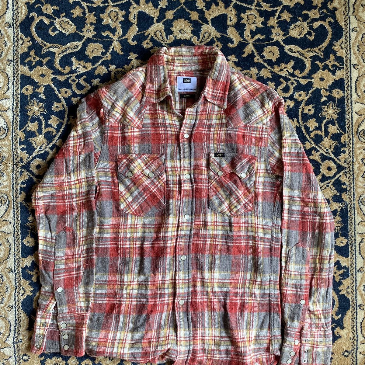 Lee × Vintage Lee LT0564 Flannel Longsleve Slim Fit Size US S / EU 44-46 / 1 - 1 Thumbnail