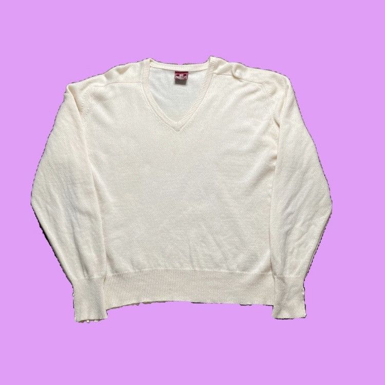 Nordstrom × Vintage Vintage 80s Nordstrom Wool V Neck Sweater Size US XL / EU 56 / 4 - 1 Thumbnail
