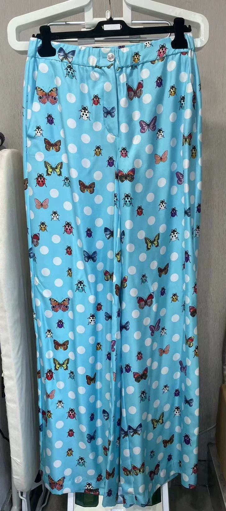 Versace Versace Butterfly ladybug print wide-leg pants Size 39" - 1 Thumbnail