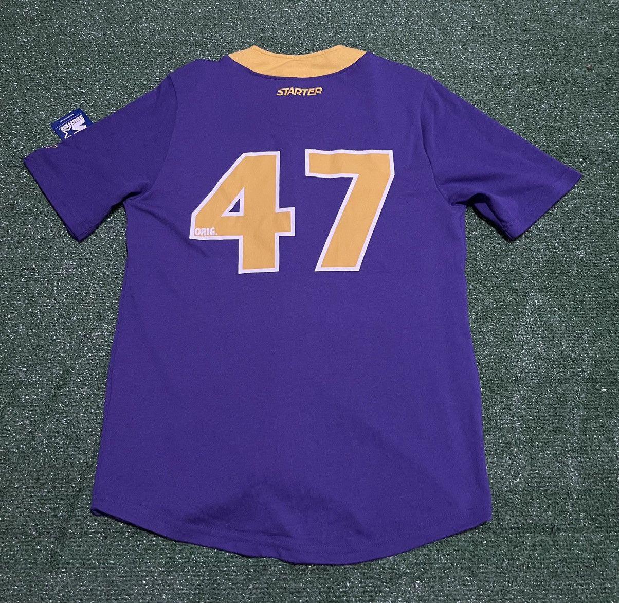 Starter Starter Los Angeles Lakers Button Up Baseball Jersey Mens Size US S / EU 44-46 / 1 - 3 Thumbnail