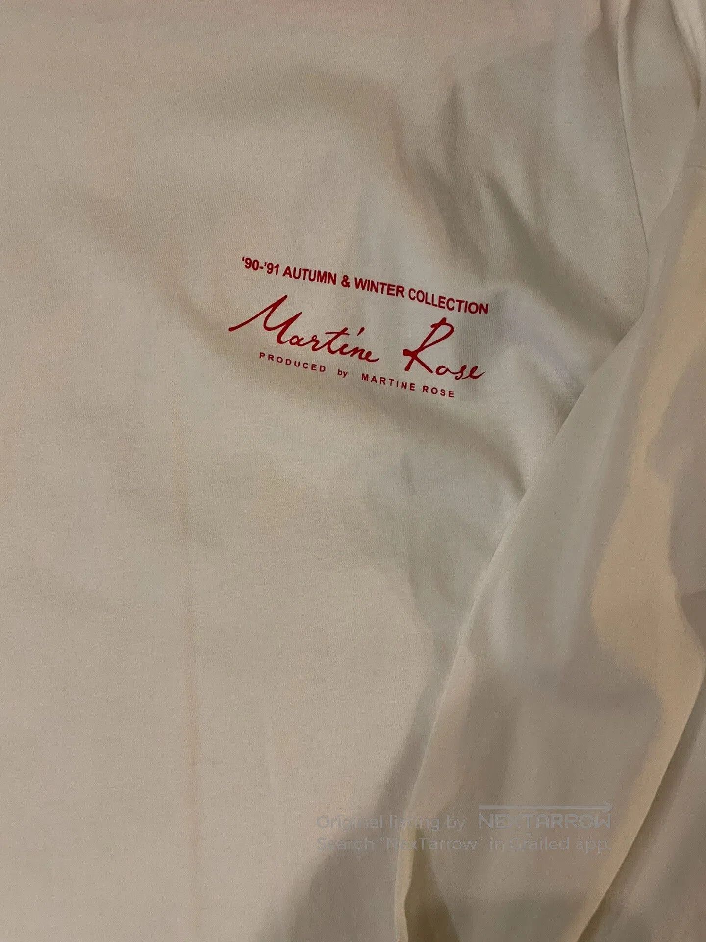 Martine Rose Martine Rose Long Sleeve T-Shirt in White. Size US S / EU 44-46 / 1 - 3 Thumbnail