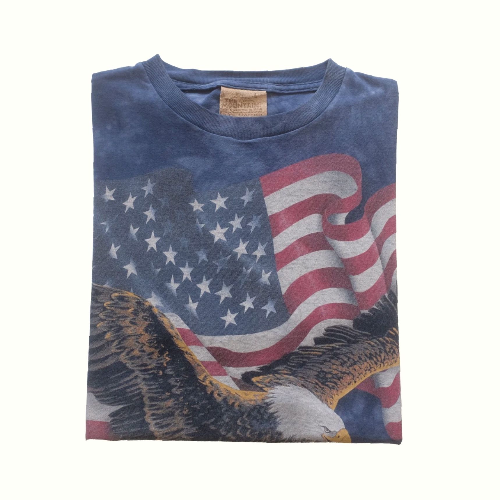 The Mountain VINTAGE The Mountain VTG 90s RETRO EAGLE AMERICAN USA FLAG TIE DYE AOP BLUE T SHIRT XL Mens Size US XL / EU 56 / 4 - 2 Thumbnail