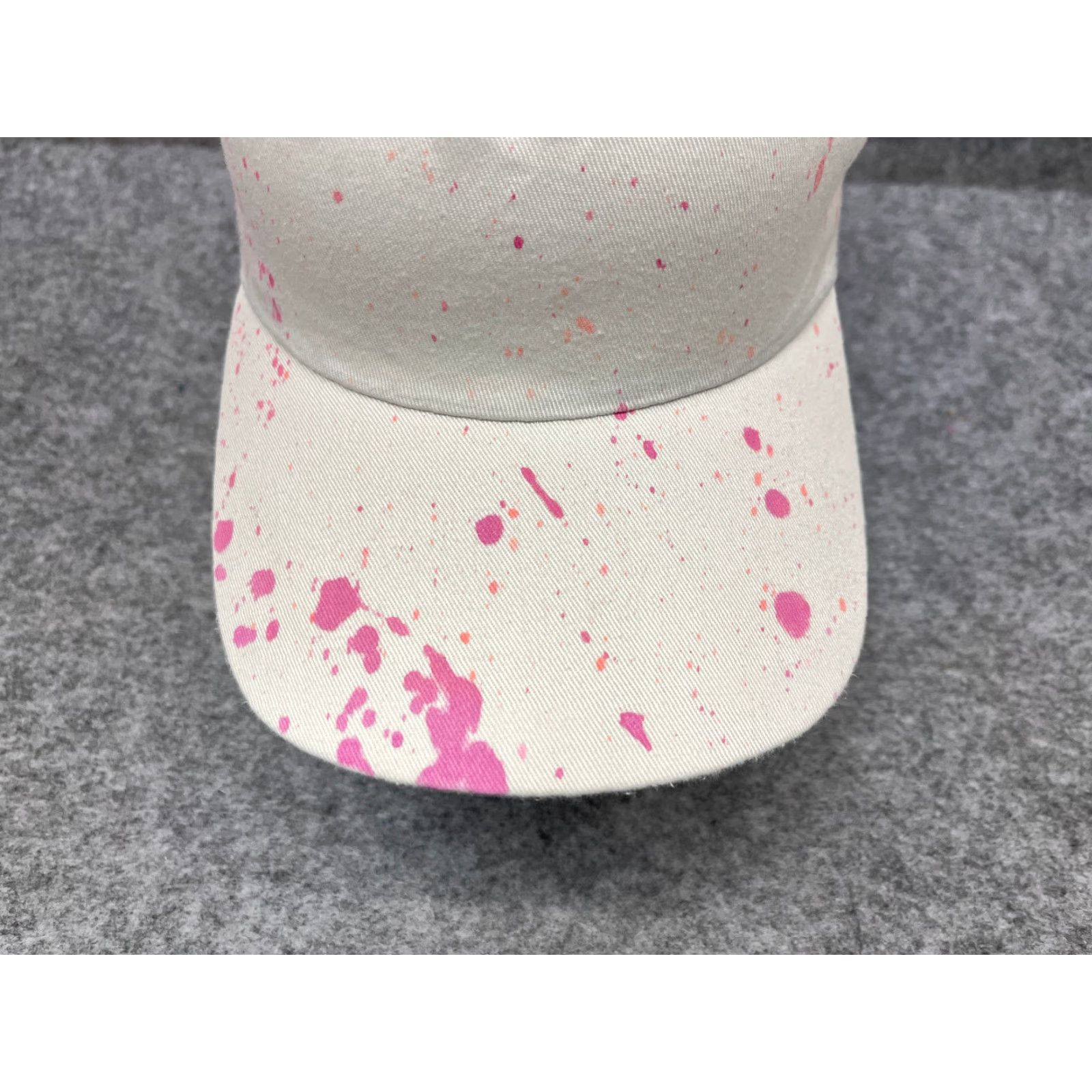 Pinko Paint Splatter Hat Cap Snap Back Adult One Size White Pink 100% Cotton Size ONE SIZE - 3 Thumbnail