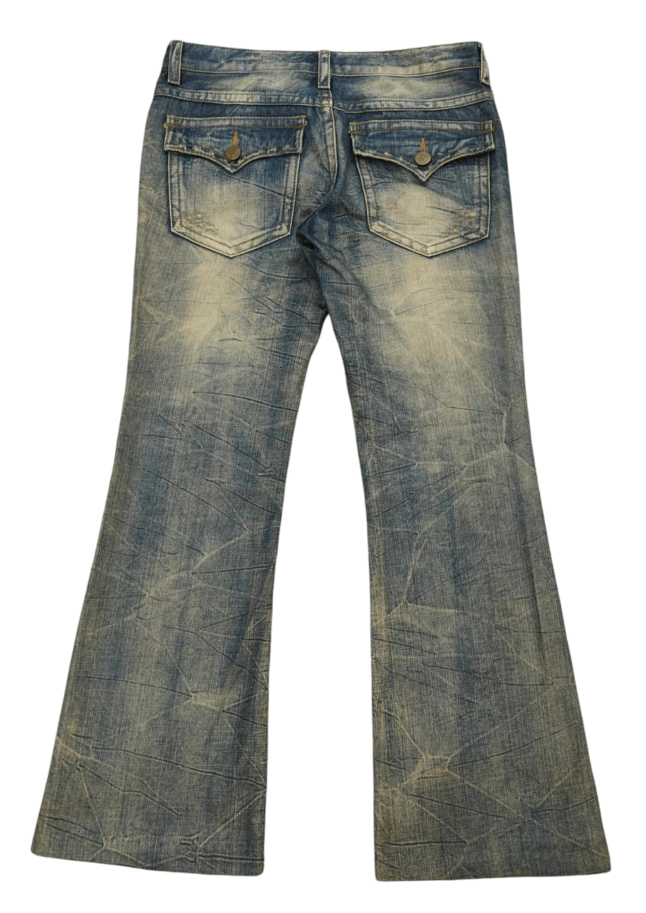 Beauty Beast Japan Agate Label Mudwash Flare Low-rise Denim Size US 30 / EU 46 - 2 Thumbnail