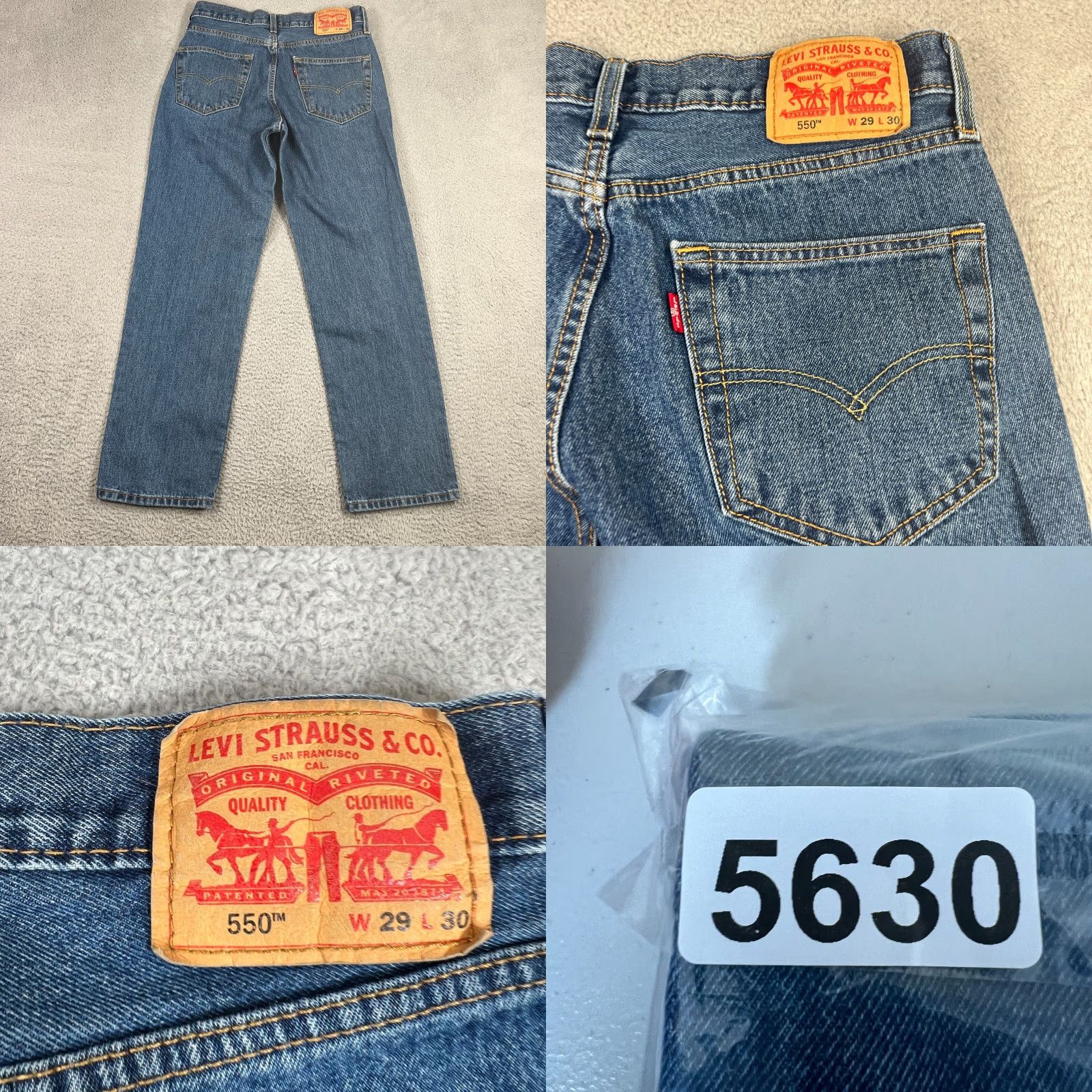 Levi's VINTAGE Levi's 550 Jeans Mens 31x29 Relaxed Fit Tapered Leg Blue Denim Casual Pants Size US 31 - 8 Thumbnail