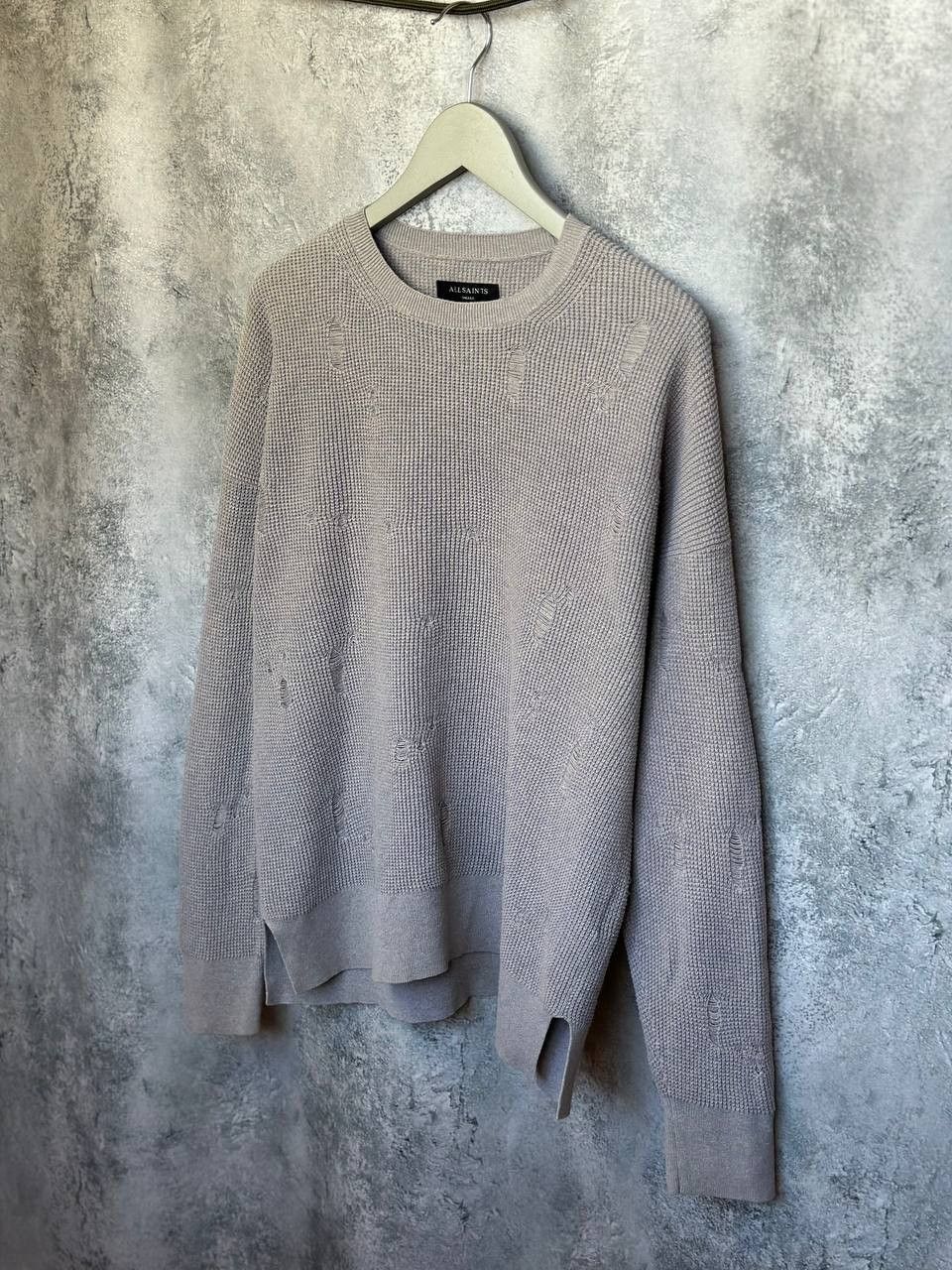 Allsaints ALLSAINTS FORRAM LS CREW Distressed Sweater Waffle Knit AG Size US S / EU 44-46 / 1 - 1 Thumbnail