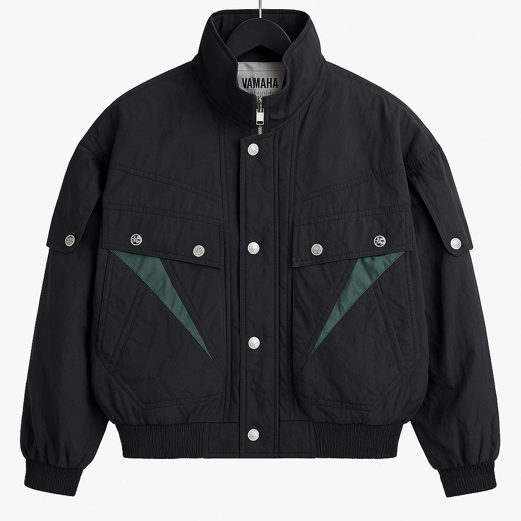 Yamaha Vintage 90s YAMAHA For Sports Enthusiasts BlackBomber Jacket Size US M / EU 48-50 / 2 - 2 Thumbnail
