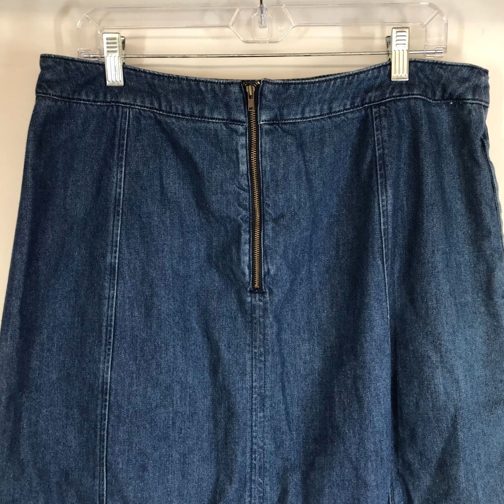 Boden Boden Denim A-Line Skirt Blue Jean Button Front Casual Women's 12R Size 34" / US 12 / IT 48 - 5 Thumbnail