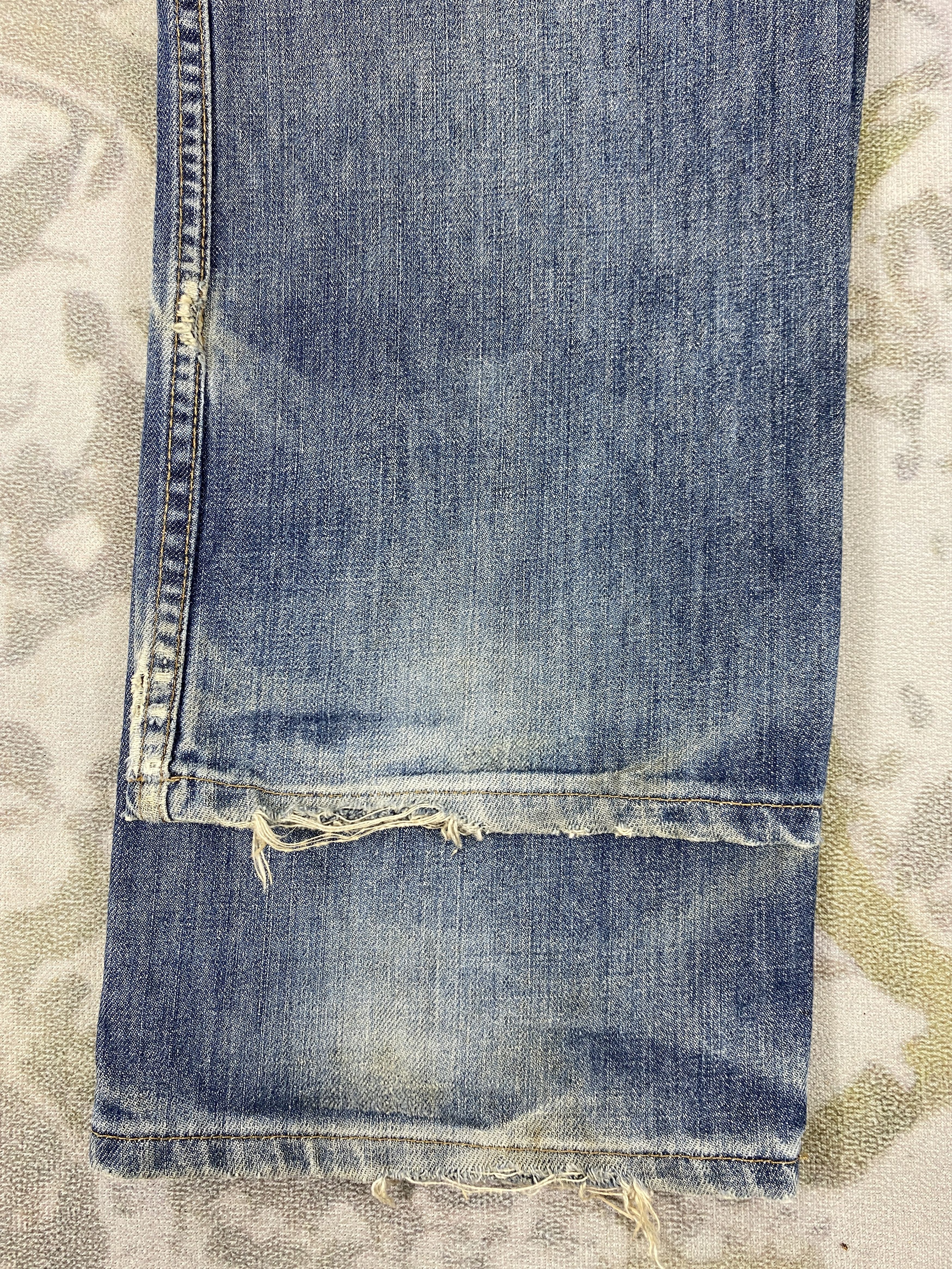 If Six Was Nine Distressed Blue Vintage Stussy Jeans 34x31.5 Denim- JN3555 Size US 34 / EU 50 - 10 Thumbnail