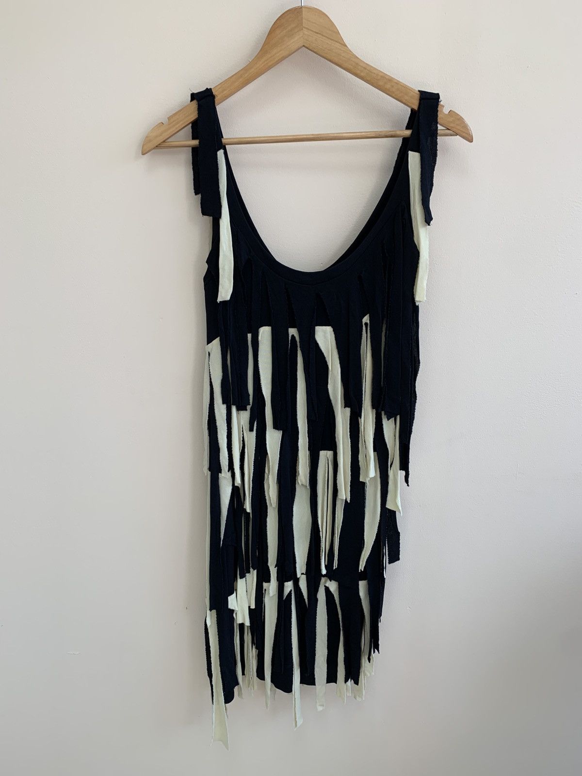 Moschino Moschino Couture Charleston Black Beige Fringed Dress Size M / US 6-8 / IT 42-44 - 1 Thumbnail